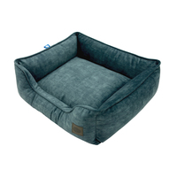 Lit pour chien rectangulaire de luxe en tissu technique PET recyclé certifié GRS, lavable en machine, facile à nettoyer avec fond antidérapant