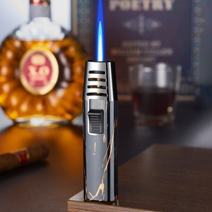 ไฟแช็คพกพาแบบมีโลโก้ ไฟแช็คพ่นไฟสำหรับจุดซิการ์ ปืนพ่นไฟสำหรับบาร์บีคิว ครัว กำจัดควัน ไฟแช็คโลหะขนาดใหญ่ ไฟแช็คแบบพ่นไฟแรงสำหรับจุดบุหรี่ ใช้แก๊สบิวเทน - Product Image 2