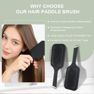 Cepillo Desenredante con Almohadilla Acolchada y Dientes de Plástico, Diseño Moderno Ajustable, Opción de Logotipo Personalizado para Uso en Salón y Hogar para Mujeres - Product Image 4
