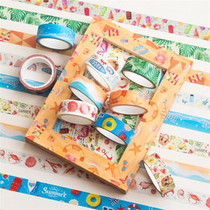 Cinta Decorativa Washi de Verano de 5 Metros con Impresión Digital para Manualidades, Decoración de Diarios, Playa, Océano, DIY - Product Image 2