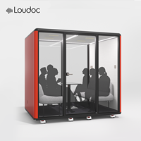 Grande cabine insonorisée pour bureau, cabine de réunion collaborative pour 4 à 6 personnes, salle de négociation privée, structure modulaire, hôtel, entrepôt