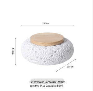 Urne funéraire simple et ronde pour animaux de compagnie, boîte à cendres étanche avec anneau en silicone pour chien, chat, petit animal, commémoration de la crémation - Product Image 1