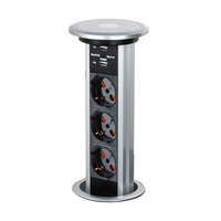 Prise de bureau escamotable intelligente avec chargeur sans fil, haut-parleur, USB Type C, prise de courant rétractable pour bureau et domicile