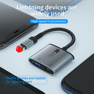 Adaptateur USB OTG 2 en 1 2023, Lightning vers USB 3.0, câble OTG pour souris, clavier, convertisseur avec port de charge pour iPhone et iPad - Product Image 5