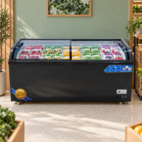 Congélateur combiné pour réseau de magasins, refroidissement direct, acier peint, 220V 240V, vitrine réfrigérée pour aliments surgelés, pour entrepôt frigorifique