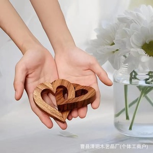 Artesanía de madera en forma de corazón, estilo de corazón quemado, para parejas, decoración del hogar, regalo para el Día de San Valentín, Día de la Madre, Festival Qixi - Product Image 2