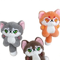 Porte-clés en peluche loup aux grands yeux, doux et écologique, motif dessin animé mignon, jouet en peluche pour enfants, design multi-couleurs en forme de chiot, vente en gros