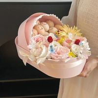 Boîte en carton portable à fleurs en forme de berceau pour bébé, boîtes rigides de style moderne pour fête prénatale et anniversaire, nouvel arrivage