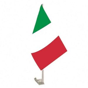 ธงติดรถยนต์แบบพกพา ดีไซน์แขวนได้ ผลิตจากโพลีเอสเตอร์กันน้ำสองด้าน พิมพ์ลายธงชาติอิตาลี พร้อมเสา ABS - Product Image 3