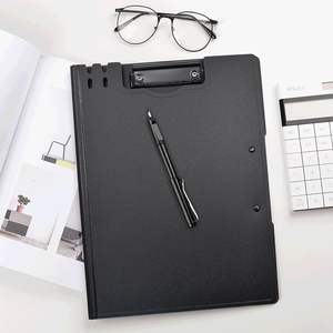 Porte-documents A4 avec double clip métallique, en PP, pliable, avec porte-stylo, pour bureau, école, salle <span class=keywords><strong>de</strong></span> classe - Product Image 3