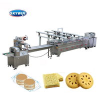 Machine à biscuits sandwich à deux voies haute efficacité, ligne de traitement des biscuits, machine à biscuits sandwich, machine d'emballage de biscuits