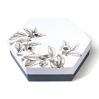 Coffret Cadeau de Thé Personnalisé en Boîtes Métalliques Rondes, Assortiment de Thés Aromatisés, Lot de 6 Boîtes à Fenêtre avec Filtre