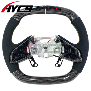 Écran d'affichage LED personnalisé en cuir perforé Volant en fibre de carbone pour Chevrolet Corvette C8 C7 2020 <span class=keywords><strong>2021</strong></span> 2022 2023 2024 - Product Image 1