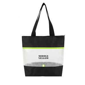 Sac fourre-tout de plage en PVC imperméable de grande capacité avec fermeture à glissière Sac à motifs de lettres pour les achats quotidiens des femmes - Product Image 2