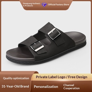 Sandales de plage Gongyang pour hommes, été 2026, respirantes, antidérapantes, avec semelle en caoutchouc et doublure en cuir de porc - Product Image 2