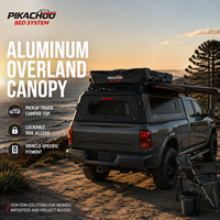 Custom Made Weatherproof Aluminum Pickup Truck Canopy with Sliding Window No Drill Fitment for Ram 2500/3500 Offroad Camping