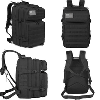 Sac à dos tactique Molle personnalisé 45L en gros, pliable, avec fermeture éclair, en tissu Oxford, idéal pour la gym, la randonnée et la chasse