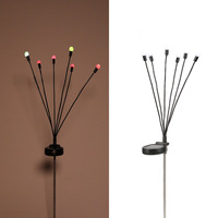 Lampe solaire de jardin LED extérieure multicolore à piquet, effet luciole, blanc chaud, alimentée par l'énergie solaire, pour pelouse et allée