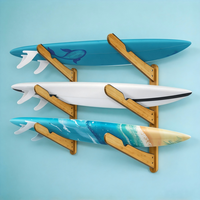 Supports muraux en bois, supports pour planches de surf, support mural pour planches de surf fonctionnant comme un support pour shortboard, skimboard et longboard