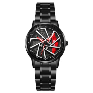 Reloj de Cuarzo para Hombre con Diseño Popular, Acero Inoxidable, Hebilla Plegable Simple, Resistente al Agua 3ATM, Esfera Personalizada con Diseño de Rueda - Product Image 5
