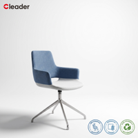 Chaise de bureau ergonomique moderne pivotante en tissu rembourré, style nordique minimaliste, pour direction, travail informatique, gestionnaire, personnel, réunions et conférences