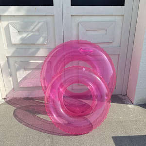 Anneau de natation transparent 3 couleurs Anneau de natation fluorescent gonflable <span class=keywords><strong>Pas</strong></span> <span class=keywords><strong>cher</strong></span> Flotteur de piscine <span class=keywords><strong>Tube</strong></span> de bain coloré pour enfants Beach Pool Party - Product Image 4