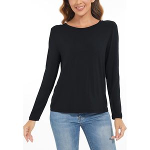 Haut à manches longues personnalisé pour femme en viscose de bambou douce, chemise de pyjama - Product Image 4