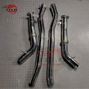 Para <span class=keywords><strong>Audi</strong></span> RSQ8 SQ8 <span class=keywords><strong>SQ7</strong></span> 4.0L <span class=keywords><strong>V8</strong></span> Turbocompresor Downpipe y tubo delantero hecho de acero inoxidable para piezas de sistema de escape de rendimiento - Product Image 1