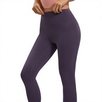 Leggings de yoga pour femmes à taille haute élastique, couleur unie, effet push-up, pour la course et le fitness, pantalon de sport long et moulant