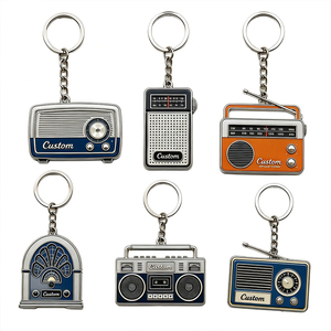 Porte-clés en métal 2D 3D au design personnalisé, en forme de radio vintage rétro, vente en gros, OEM ODM, cadeaux d'usine - Product Image 6