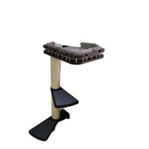 Wooden Cat Tree With Scratching <b>Pad</b> And <b>Bed</b> For Window Installation Minimalist Style Easy To Assemble One Level Natural Wood - Product Image 5