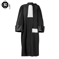 Robe et toge judiciaire traditionnelle noire de qualité supérieure pour avocats et magistrats