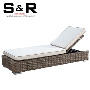 Hiện đại cổ điển bền kim loại Sun <span class=keywords><strong>Lounger</strong></span> đồ gỗ ngoài trời Ghế đệm di động có thể gập lại cho hồ bơi bãi biển sân khách sạn sử dụng - Product Image 1