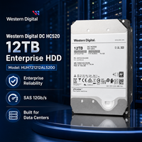 Untuk WD Ultrastar DC HC520 HUH721212AL5200 12TB Enterprise HDD, 3.5" SAS 12Gb/s 7200RPM Helium CMR Server Hard Disk Drive