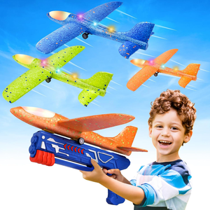Pistola de avión de plástico ligero para exteriores para niños para <span class=keywords><strong>Amazon</strong></span>, pistola de juguete lanzadora manual de eyección de balas de espuma - Product Image 1