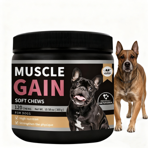 Masticables suaves de ganancia muscular de alta proteína de primera calidad con proteína de suero y polvo de krill para vitaminas/Minerales de apoyo inmunológico-Todas las razas de perros - Product Image 1