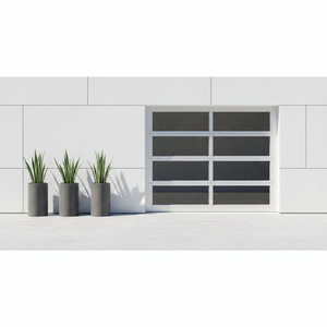 Porte de <span class=keywords><strong>garage</strong></span> en verre encadrée style rétro moderne, antivol, surface finie, bordure métallique vintage, pour villa classique, portail extérieur pour voiture - Product Image 4