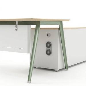 Bureau de direction de haute qualité en panneaux MFC avec armoire de rangement latérale pour le patron - Product Image 5