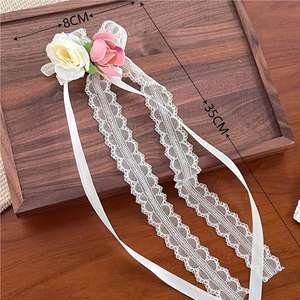 Doux jeune fille coeur canard <span class=keywords><strong>bec</strong></span> clip printemps été Super fée rose fleurs <span class=keywords><strong>long</strong></span> ruban dentelle arc <span class=keywords><strong>pince</strong></span> à cheveux - Product Image 5