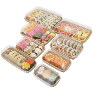 Contenitore per alimenti per Sushi in carta Kraft riciclabile biodegradabile da asporto