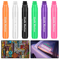 Marqueurs jumbo 12 couleurs de 15 mm d'épaisseur, effaçables à l'eau pour fenêtres, voitures, tableaux noirs, verre et bistros