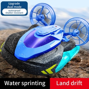 4DRC S10 Bateau RC en mousse haute vitesse, 2 en 1 (terrestre et aquatique), télécommandé 4 canaux, jouet hovercraft acrobatique avec démonstration à une touche - Product Image 2