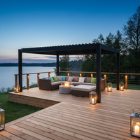 Pergola motorisée à toit rétractable en aluminium autoportante Airfun, imperméable, pour extérieur, patio, jardin, décorations