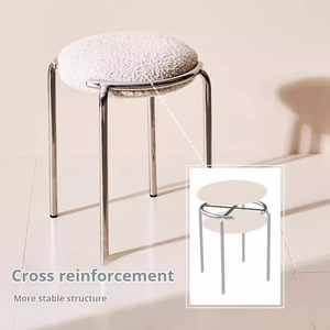 Wholesale Premium Modern Velvet Stool with Stainless Steel for Restaurant Kitchen <b>Dining</b> Use <b>Stackable</b> Hotel <b>Chair</b> - Product Image 3