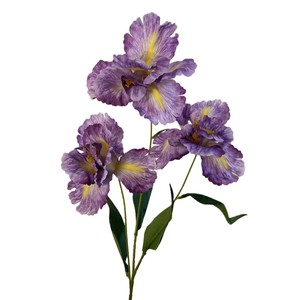 Flores Artificiales de Iris de Jardín de Monet, 3 Cabezas, Color Morado, Decoración Floral de Seda para Bodas y Hogar - Product Image 1