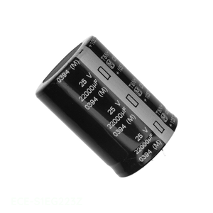 ตัวเก็บประจุแบบมีรูสำหรับ ECE-S1EG223Z ผ่านรูโหว่22000 uF 20% 25V Snap th 22000 uF - Product Image 1