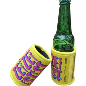 RYO OEM Custom 5mm Yellow Neoprene Waterproof Insulated 330-375ml Beer Stubby Cooler Bag with Glued Base for Can Cooling - Product Image 2