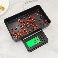 Balance de poche numérique mini haute précision 500g 0.01g, plateforme en acier inoxydable, affichage LED, portable pour l'or, les bijoux, les diamants