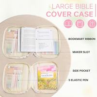 Housse de Bible pour femmes, étui de transport durable, sac d'église pour accessoires bibliques avec poignée et poche pour les Écritures
