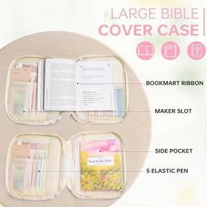 Housse de <span class=keywords><strong>Bible</strong></span> pour femmes, étui de transport durable, sac d'église pour accessoires bibliques avec poignée et poche pour les Écritures - Product Image 6